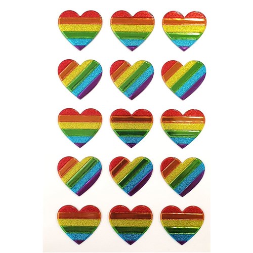 Rainbow Hearts Stickers